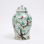 A Large Famille Rose 'Nine Peaches' Jar and Cover, Daoguang Mark and Possibly of the Period, 19th Ce