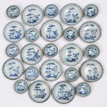 A Set of Twenty-Four 'Batavian Bamboo and Peony' Pattern Teabowls and Saucers from the Nanking Cargo