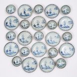 A Set of Twenty-Four 'Batavian Pavilion' Pattern Teabowls and Saucers from the Nanking Cargo, Qianlo