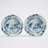 A Pair of 'Three Pavillions' Pattern Lobed Dishes from the Nanking Cargo, Qianlong Period, Circa 175