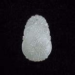 A White Jade Figural Plaque, 白玉人物纹佩, length 2.5 in — 6.4 cm