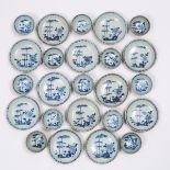 A Set of Twenty-Four 'Batavian Bamboo and Peony' Pattern Teabowls and Saucers from the Nanking Cargo