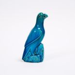 A Turquoise Glazed Porcelain Parrot, 孔雀蓝瓷鹦鹉, height 9.1 in — 23 cm