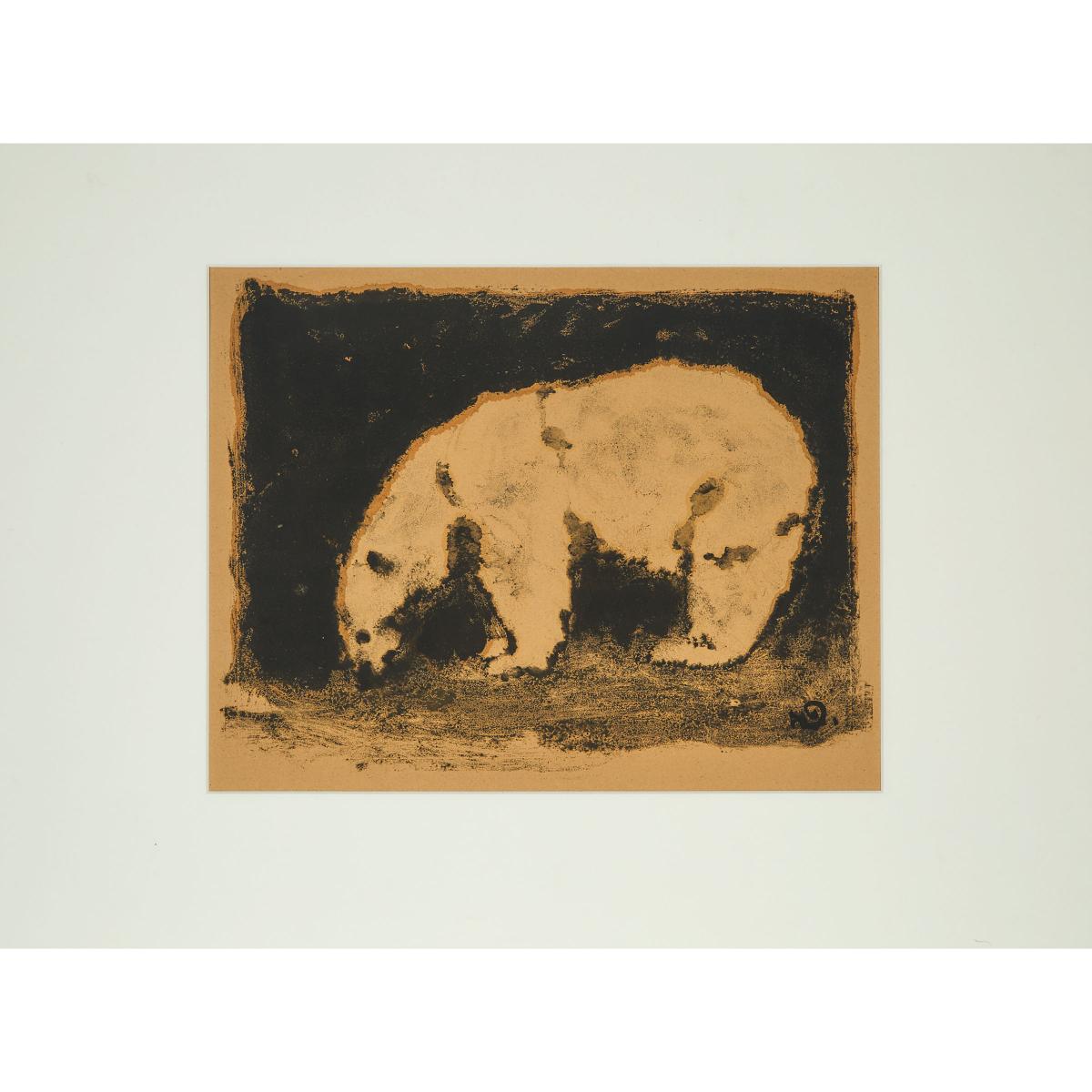Henri Deluermoz (1876-1943), LION’S HEAD; GREY BEAR, CIRCA 1925, Two black pigment transfer prints, - Image 7 of 9