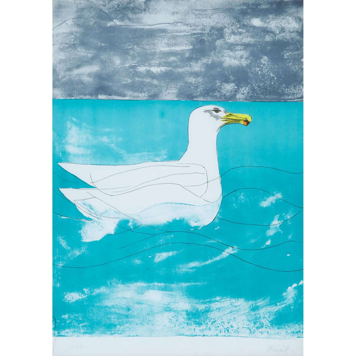 Elisabeth Frink (1930–1993), HERRING GULL (FROM SEABIRD SERIES), 1974 [WISEMAN, 88], Colour lithogra