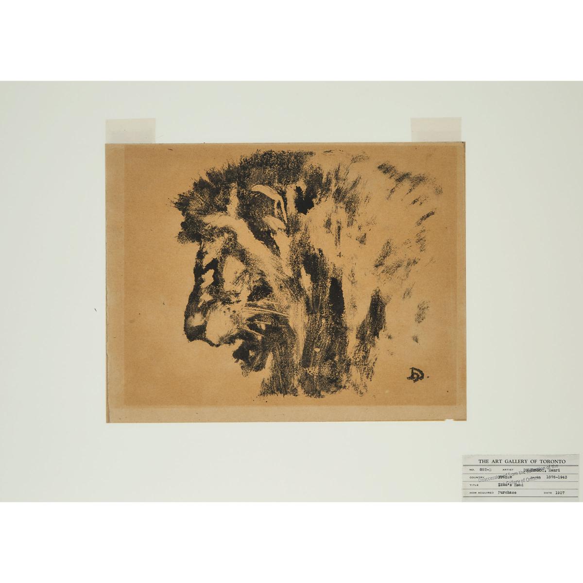 Henri Deluermoz (1876-1943), LION’S HEAD; GREY BEAR, CIRCA 1925, Two black pigment transfer prints, - Image 4 of 9