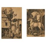 After Albrecht Dürer (1471-1528), THE NATIVITY [HOLL., 3]; THE LITTLE HORSE [HOLL., 93], Two engravi