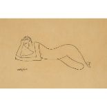 Amedeo Modigliani (1884-1920), RECLINING NUDE, Etching on smooth Japon paper, signed in the plate in