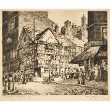 Sybil Andrews (1898–1992), THE OLD SHAMBLES, MANCHESTER, CIRCA 1923-1929, Etching and drypoint; sign