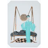 Erté (1892–1990), PILLOW SWING, 1985, Colour silkscreen with foil embossing; signed and numbered 130