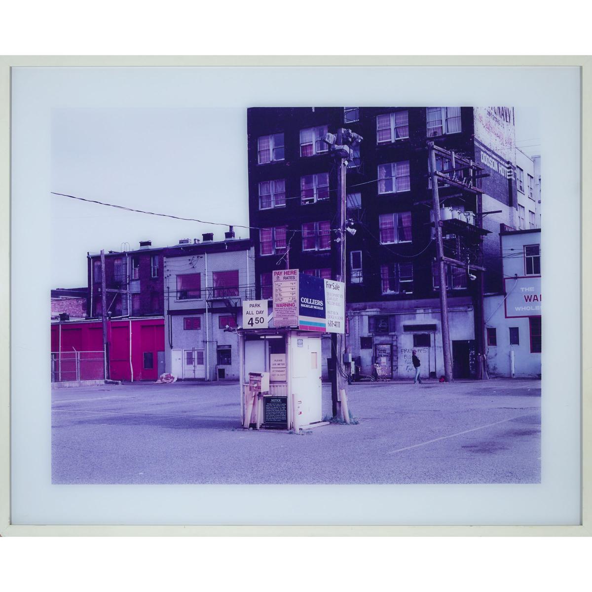 Roy Arden (1957- ), PARKING LOT, VANCOUVER, B.C., 1996, PRINTED IN 1998, Transmounted chromogenic pr - Image 2 of 3
