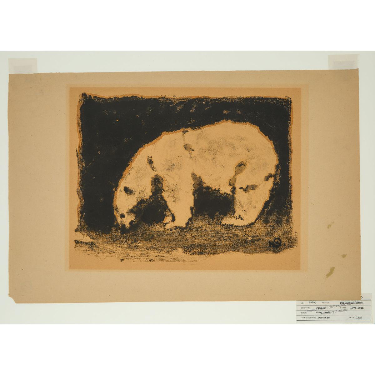 Henri Deluermoz (1876-1943), LION’S HEAD; GREY BEAR, CIRCA 1925, Two black pigment transfer prints, - Image 8 of 9