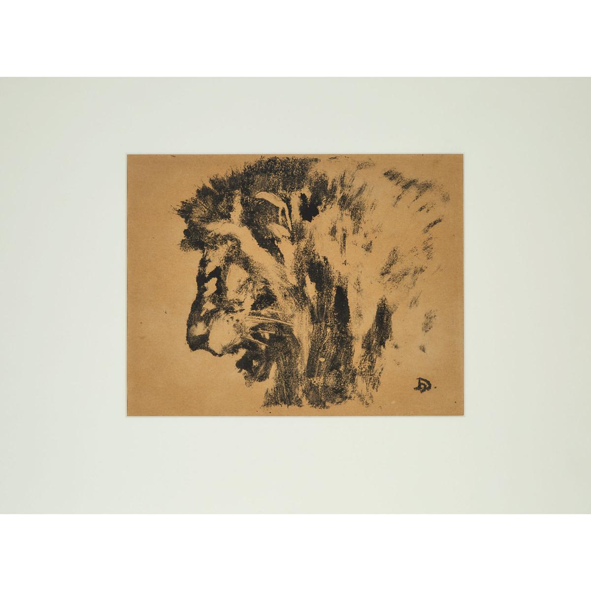 Henri Deluermoz (1876-1943), LION’S HEAD; GREY BEAR, CIRCA 1925, Two black pigment transfer prints, - Image 3 of 9