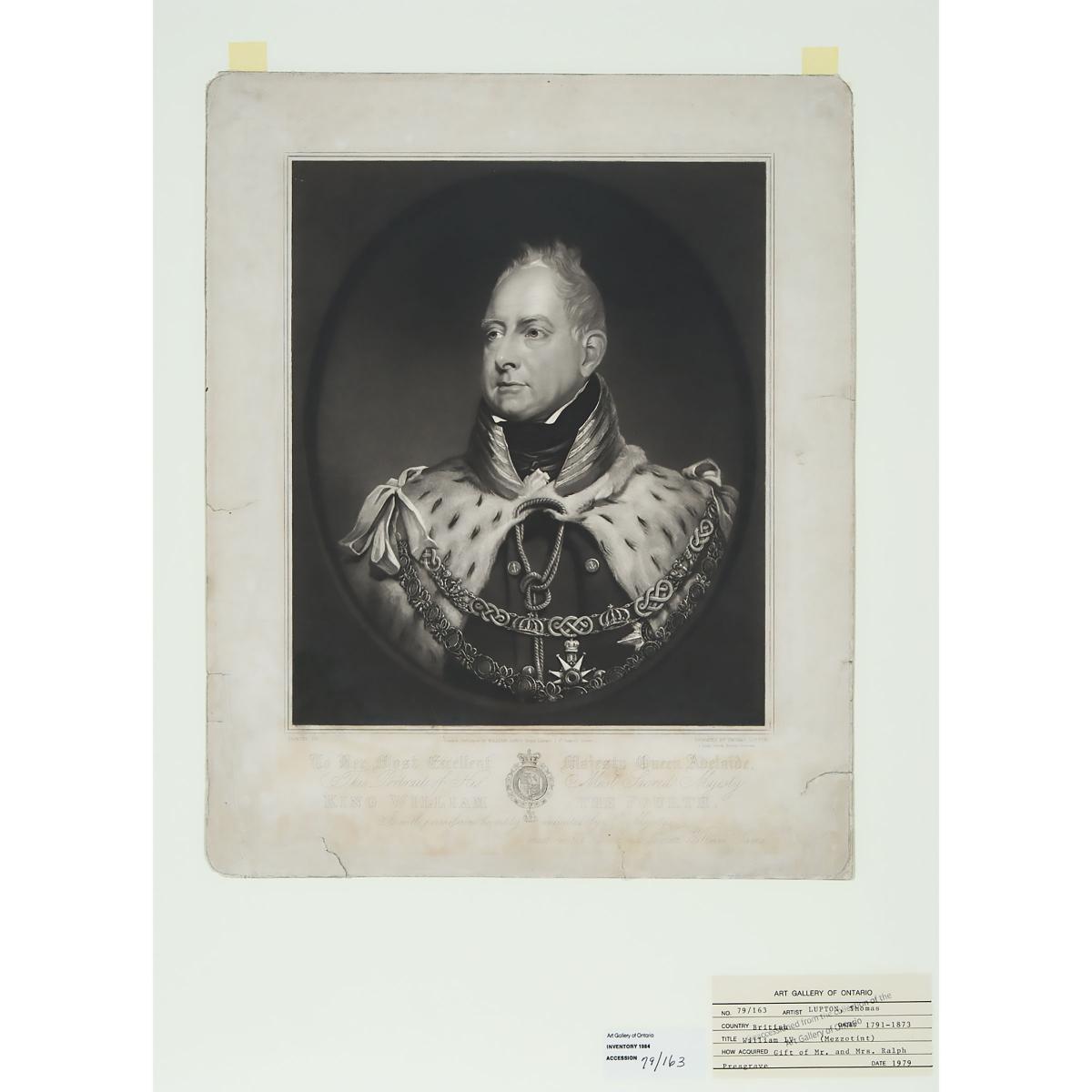 Thomas Lupton (1791-1873), KING WILLIAM THE FOURTH, Mezzotint with letters Together with: Giova - Image 4 of 9