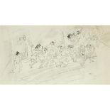 Jules Pascin (1885-1930), LE DINER, 1927, Possible transfer drawing on indistinctly blindstamped pap