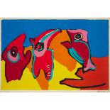 Karel Appel (1921-2006), THREE BIRDS, 1970, Colour lithograph on blindstamped paper; signed, dated 1