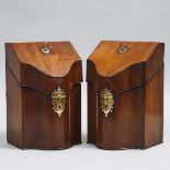 Pair of Georgian Mahogany Knife Boxes, 18th/early 19th century, 13.2 x 8.7 x 8 in — 33.5 x 22 x 20.3