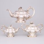 George IV Silver Tea Service, Jonathan Hayne, London, 1828/29, teapot height 6.3 in — 16 cm (3 Piece