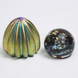 Two Glass Paperweights, Toan Klein (American/Canadian, b.1949) and Robert Held (American/Canadian, b