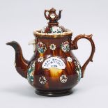 Staffordshire Barge Teapot, 1901, height 10.6 in — 27 cm