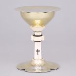 Canadian Silver Parcel-Gilt and Carved Ivory Chalice and Paten, Marcel Poirier, Montreal, Que., c.19