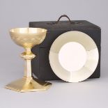 Canadian Silver-Gilt Chalice and Paten, Arthur Guyot & Fils Ltée., Montreal, Que, mid-20th century,