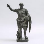 Italian Grand Tour Bronze Figure of Caesar Augustus of Prima Porta, After the Ancient, mid 19th cent