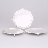 Set of Three English Silver Small Salvers, Douglas Heeley, Sheffield, 1957/62, diameter 6.3 in — 16