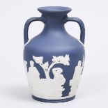 Wedgwood Dark Blue Jasper Portland Vase, 20th century, height 5.8 in — 14.7 cm