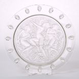 'Côte d'Or', Lalique Moulded and Partly Frosted Glass Charger, post-1945, diameter 15.7 in — 40 cm