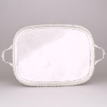 English Silver Two-Handled Rectangular Serving Tray, Thomas Bradbury & Sons, Sheffield, 1919, length