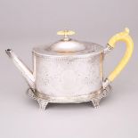 George III Silver Teapot and a Stand, Benjamin Montigue and James Young, London, 1783 and 1784, teap