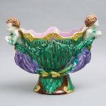 English Majolica Oval Jardinière, late 19th century, 15.4 x 19.3 in — 39 x 49 cm