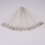 Eighteen Middle Eastern Silver Skewers, 20th century, approx. length 11.5 in — 29.3 cm (18 Pieces)