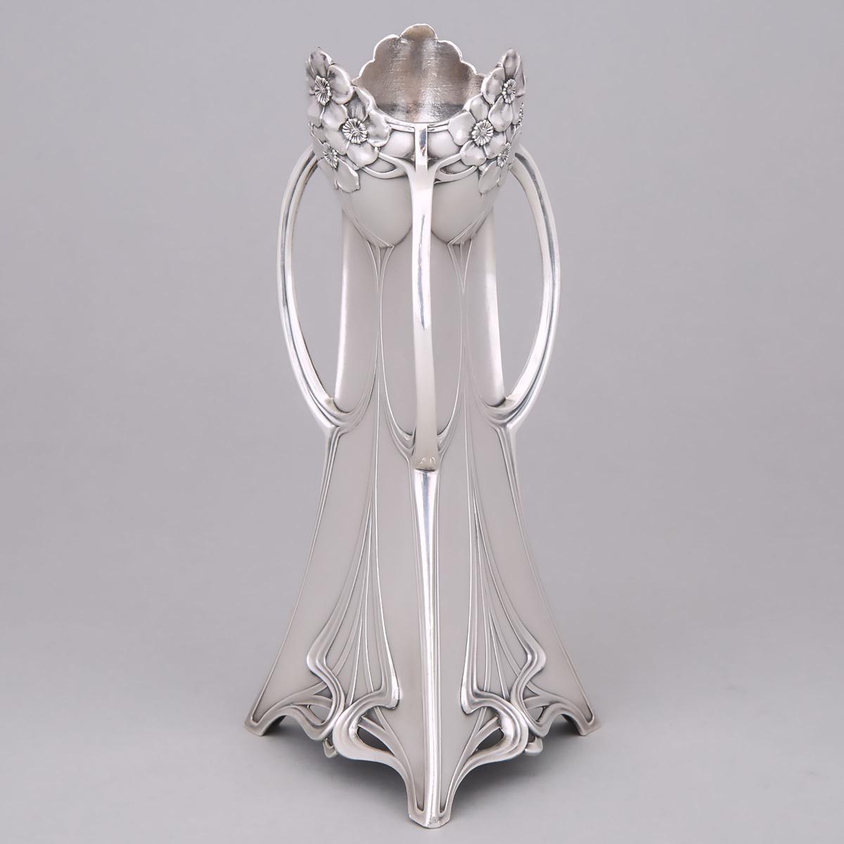 German Art Nouveau Silver Plated Vase, Württembergische Metallwarenfabrik (WMF), early 20th century, - Image 2 of 2