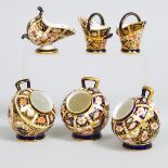 Six Various Royal Crown Derby Imari Pattern Scuttles, 20th century, largest height 3.5 in — 8.8 cm (