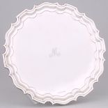 English Silver Shaped Circular Salver, Walker & Hall, Sheffield, 1948, diameter 10.2 in — 26 cm