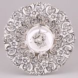 Austro-Hungarian Silver Pierced and Repoussé Circular Dish, Vienna, late 19th century, diameter 8.7
