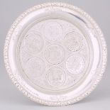 Portuguese Silver Small Waiter, Leitão & Irmão, Lisbon, 20th century, diameter 7.1 in — 18.1 cm