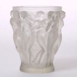 ‘Bacchantes’, Lalique Moulded and Frosted Glass Vase, post-1945, height 9.6 in — 24.4 cm