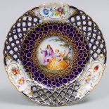 German Porcelain Reticulated Cabinet Plate, early 20th century, diameter 9.6 in — 24.5 cm