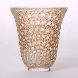 'Damiers', Lalique Moulded and Frosted Glass Vase, 1930s, height 9.3 in — 23.5 cm