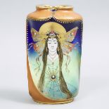 Amphora 'Jeweled' Portrait Vase, c.1900, height 9.5 in — 24.2 cm