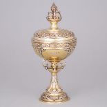English Silver-Gilt Covered Cup, Ernest J. Lowe, London, 1919, height 8.2 in — 20.8 cm