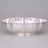 Swiss Silver Shaped Circular Bowl, Jezler, Schaffhausen, 20th century, height 2.7 in — 6.8 cm, diame