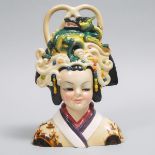 Essevi Bust of a Geisha, Sandro Vacchetti, 1930s, height 12 in — 30.5 cm