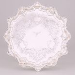 Victorian Silver Shaped Circular Salver, John S. Hunt, London, 1857, diameter 10 in — 25.5 cm