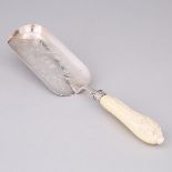 Victorian Silver and Carved Ivory Crumb Scoop, William Hutton & Sons, London, 1883, length 13.6 in —