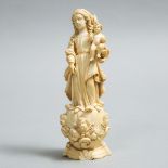 Indo-Portuguese Ivory Figure of Madonna and Child, early 19th century, height 7.5 in — 19 cm