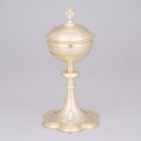 French Silver-Gilt and Plated Ciborium, early 20th century, height 10.6 in — 27 cm